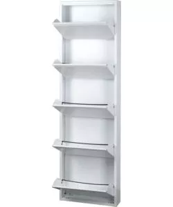 Scarpiera metallo bianca con 5 ante 50x15x168 cm